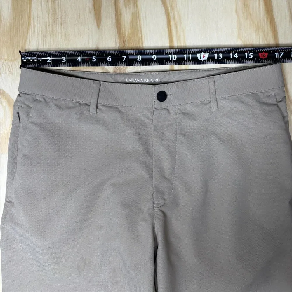 Banana Republic Pants Mens 34x32 Beige Slim Fit Chino Microfiber Flat Front